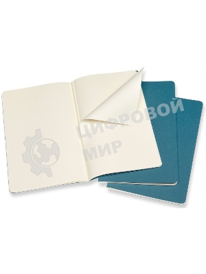 Блокнот Moleskine CAHIER JOURNAL CH018B44 Large 130х210 мм, обложка картон, 80 страниц, нелинованный, голубой (3 шт)