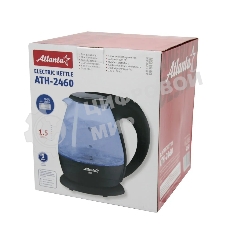 Чайник электрический Atlanta ATH-2460 черный стеклянный