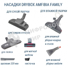 Пылесос моющий Thomas DRYBOX AMFIBIA FAMILY черный/бирюзовый, 325/1700 Вт, уборка влажная/сухая, пылесборник контейнер 2.6 л