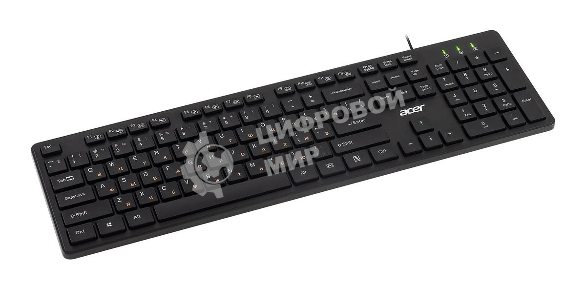 Клавиатура проводная Acer OKW122, USB, черный
