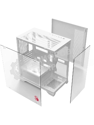 Компьютерный корпус Bloody BD-CC103 белый без БП mATX 7x120мм 1xUSB 2.0 1xUSB 3.0 audio bott PSU