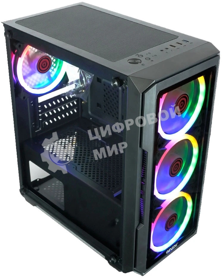 Компьютерный корпус Ginzzu CL690 mATX FAN 4*12FRGb