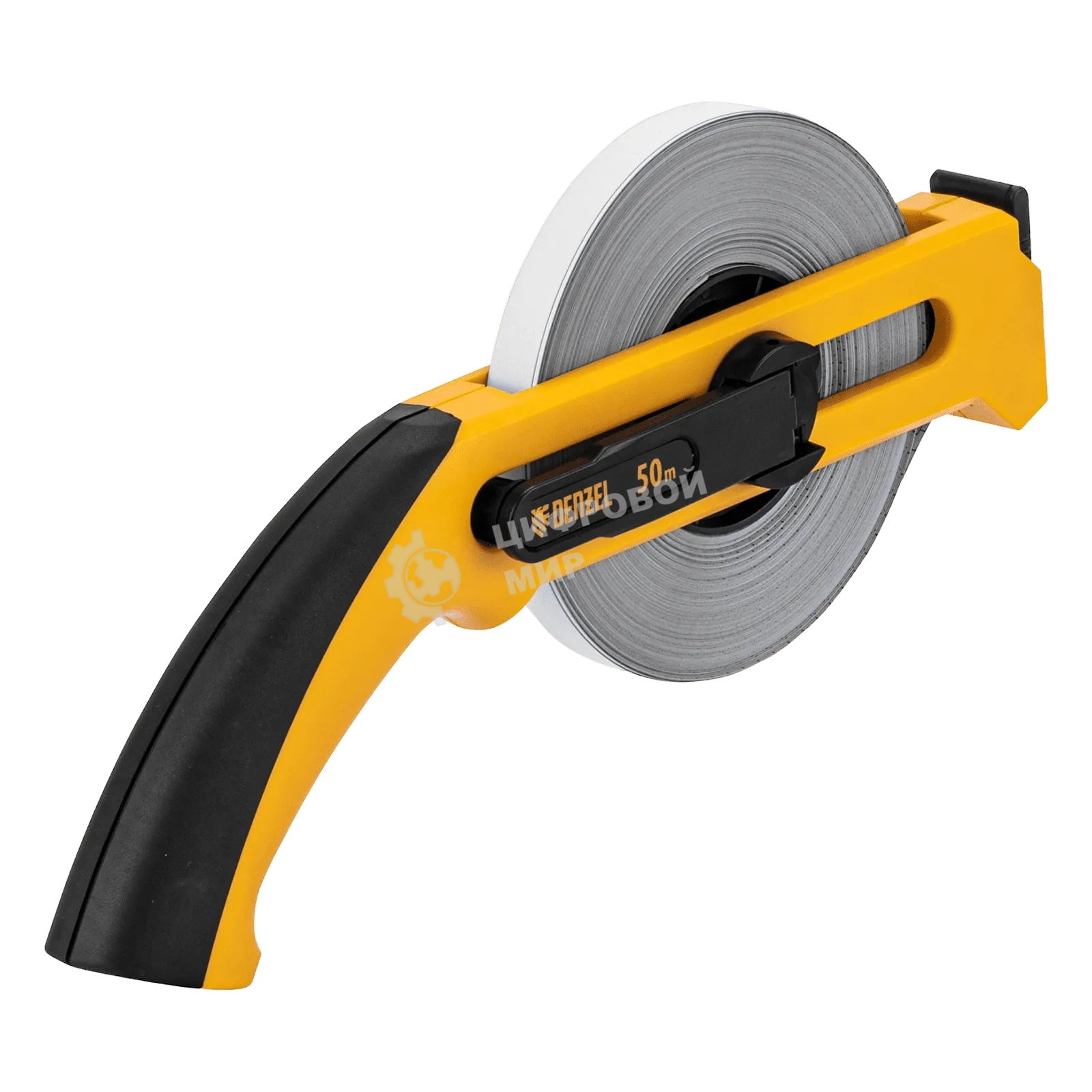 Рулетка геодезическая Denzel 50 м х 13 мм, открытый корпус, металлическая лента