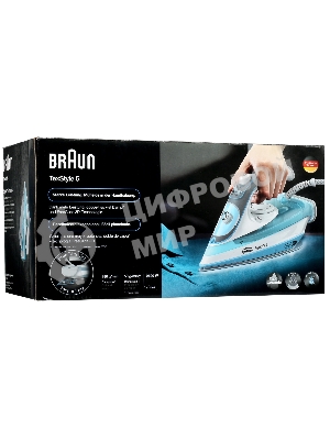 Утюг Braun SI5006BL белый/голубой, 2600 Вт, 50 г/мин, 180 г/мин, 300 мл