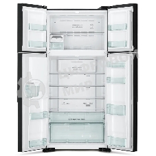 Холодильник Hitachi R-W660PUC7 GBK черный двухкамерный 396/144л морозилка сверху, No Frost, Side by Side