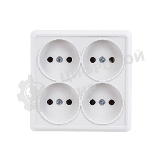 Розетка 4-м ОП Октава 10А IP20 без заземл. белый IEK ERO40-K01-10-DC