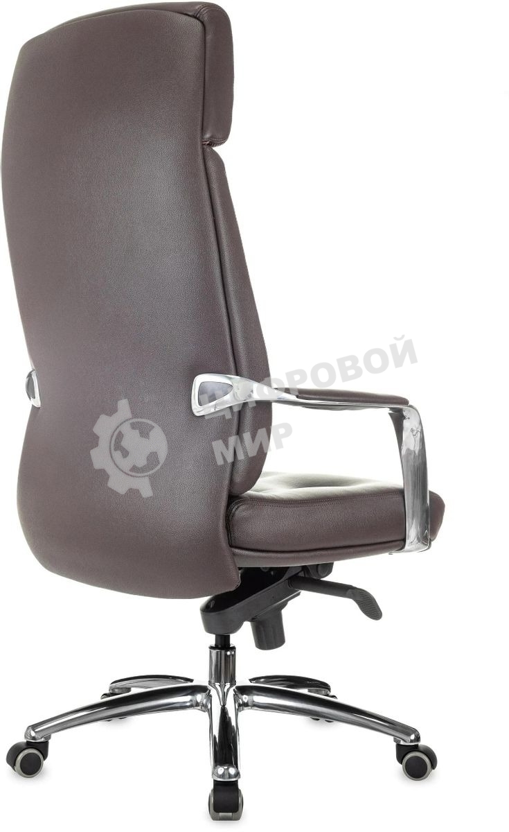 Кресло руководителя Бюрократ DAO/BROWN коричневый, кожа, крестовина алюминий