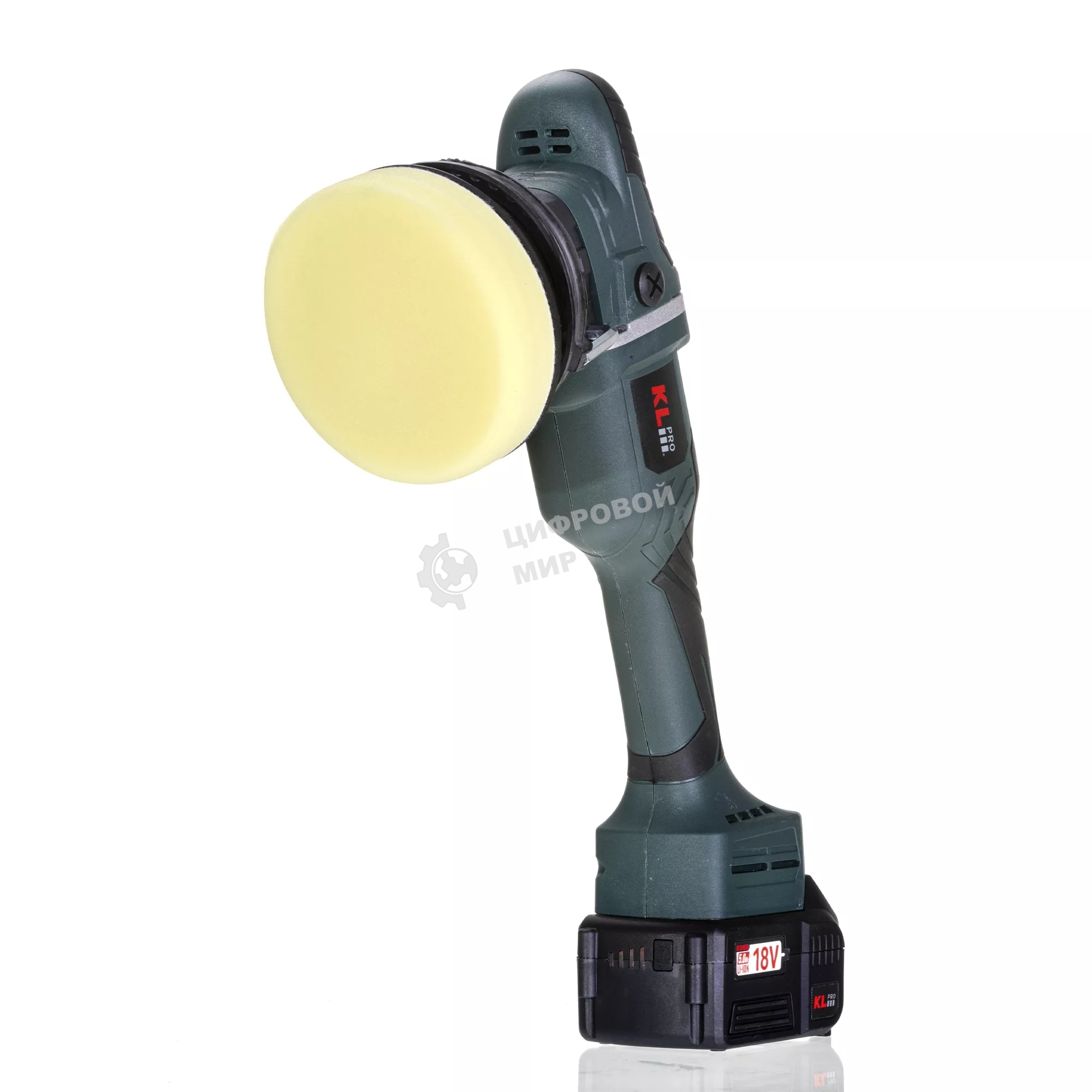 Профессиональная полировальная машина бесщеточная KLPRO KLPS18B-50 125мм (18В, Li-ion-2шт, 5.0А·ч, З/У - 4А, сумка)