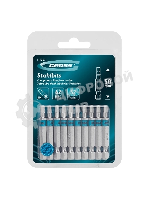 Бита Gross HEX 4х50 мм, сталь S2, шестигр., 10 шт.