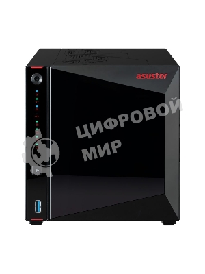 Сетевой накопитель ASUSTOR AS5404T 2-Bay NAS/Media player/Intel Celeron N5105 2.0GHz up to 2.9GHz, 4Gb SO-DIMM DDR4, noHDD(HDD,SSD),/2x 2,5Gb (LAN)/3xUSB3.2,HDMI; 90IX01R1-BW3S40