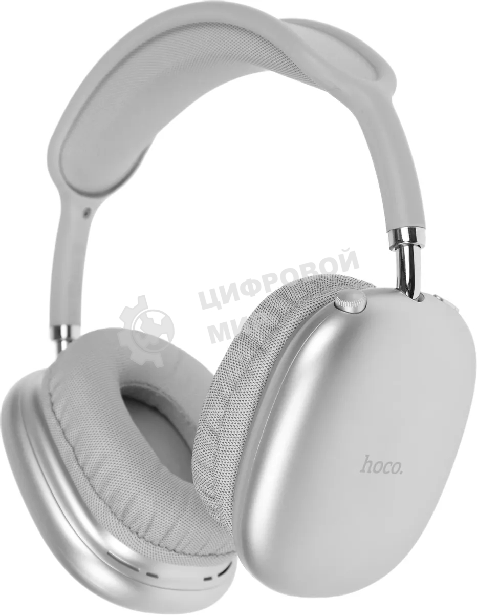 Беспроводные/проводные наушники Hoco W35 Air Triumph серебристый, полноразмерные, Bluetooth + проводной, до 45 ч
