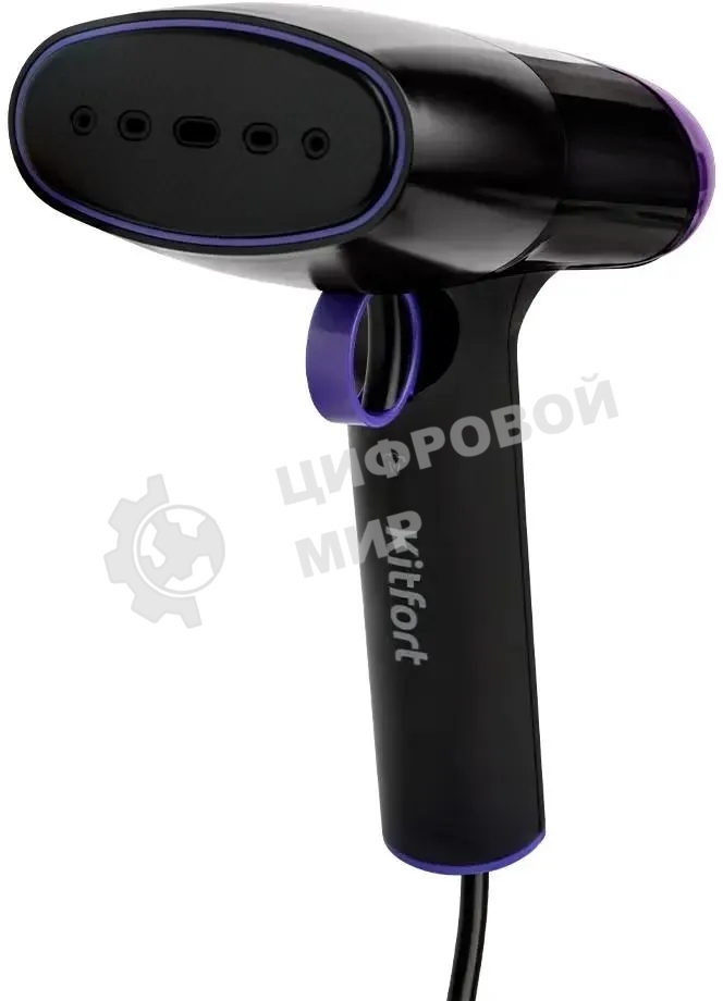 Отпариватель Kitfort КТ-9114 черный/фиолетовый, 1500 Вт, 20 г/мин, 0.11 л