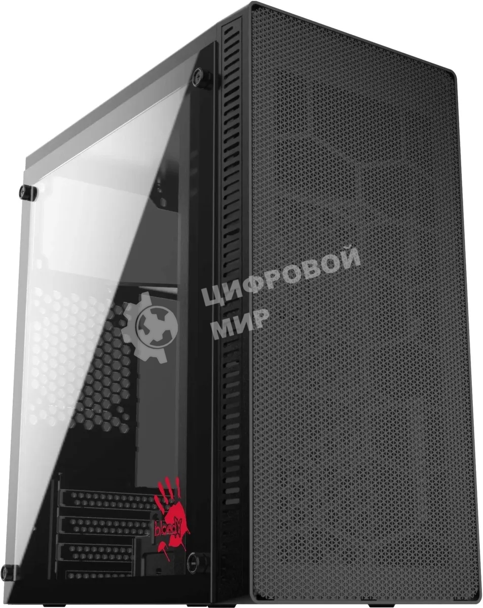 Компьютерный корпус Bloody BD-CC101 черный без БП mATX 1x80мм 1x92мм 2x120мм 2xUSB 2.0 1xUSB 3.0 audio