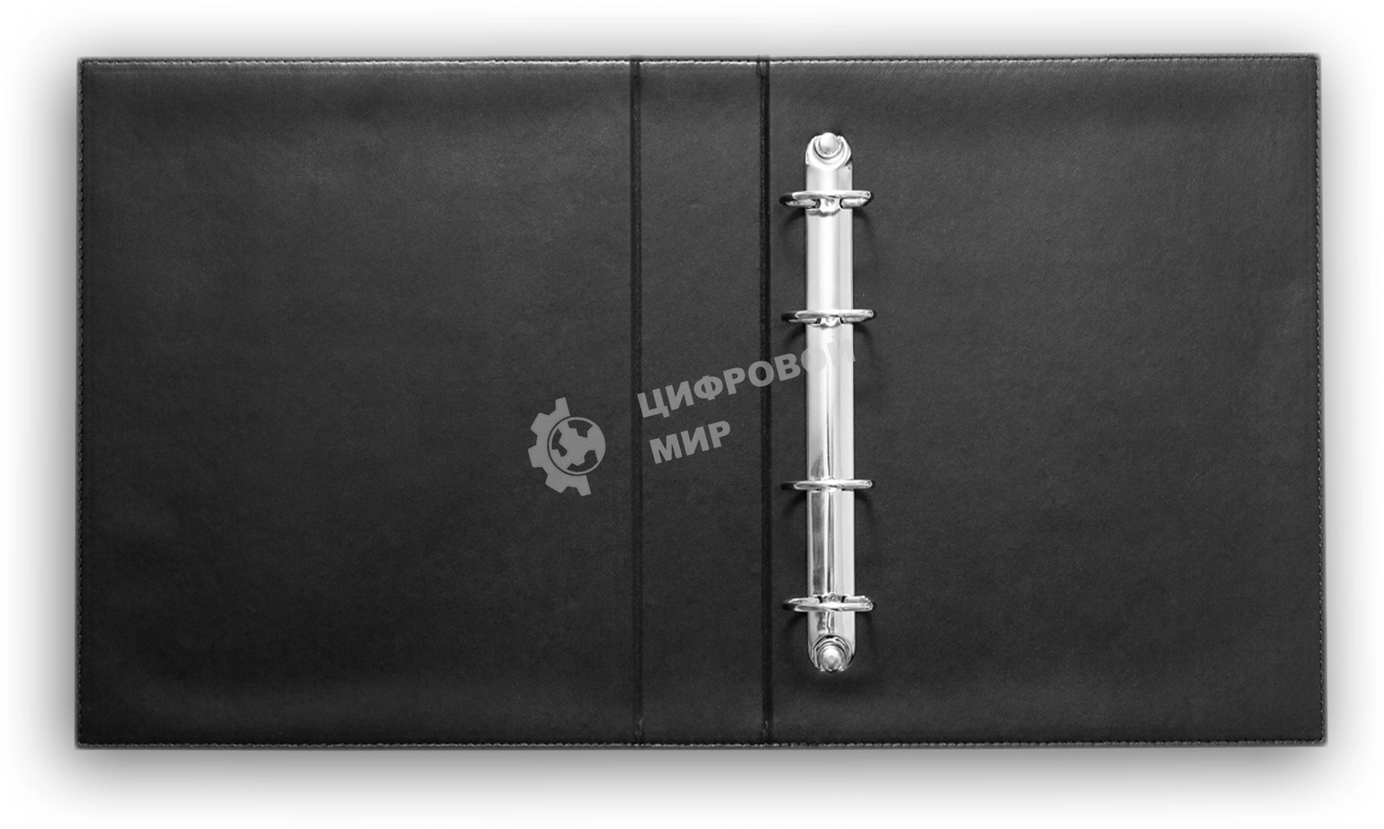 Папка на 4-х D-кольцах Silwerhof 2097305 верт. ПВХ 0.6 мм, черный вмест.30лист.