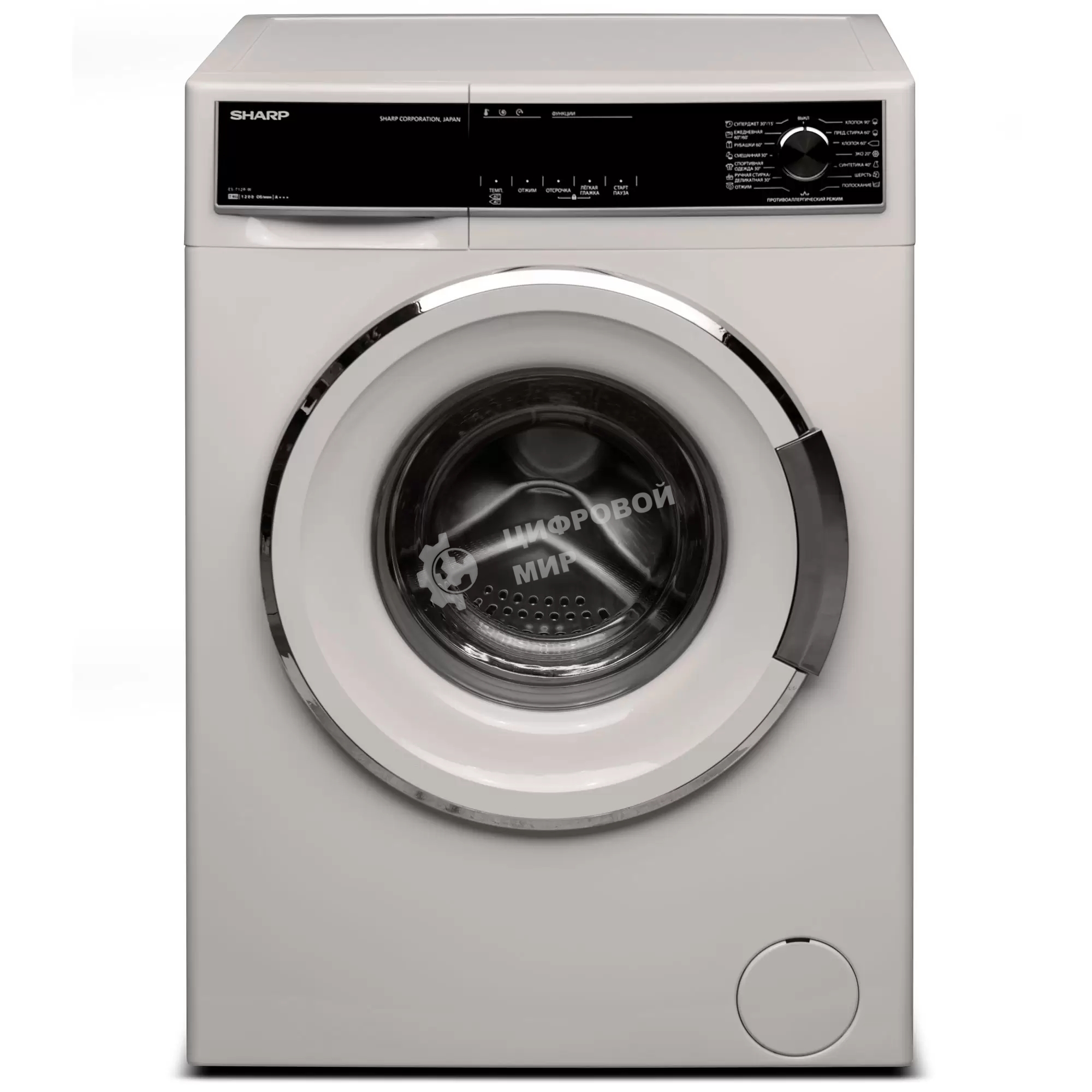 Стиральная машина Sharp ES712RW белый, загрузка фронтальная 7 кг, 1200 об/мин, класс: A+++