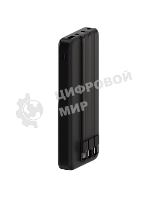 Портативный аккумулятор Maxvi PB10-09 10000 мАч, 2A USB + кабели: Type-C/Lightning/MicroUSB