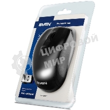 Мышь беспроводная SVEN RX-220W черный, 1600 dpi, радиоканал, USB, кнопки - 4