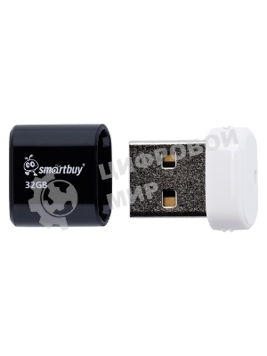 Флешка USB Smartbuy LARA Black (SB32GbLARA-K), 32Gb, USB 2.0, R/W 15/5, черный/белый