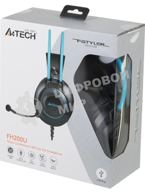 Гарнитура A4Tech Fstyler FH200U серый/синий, проводная