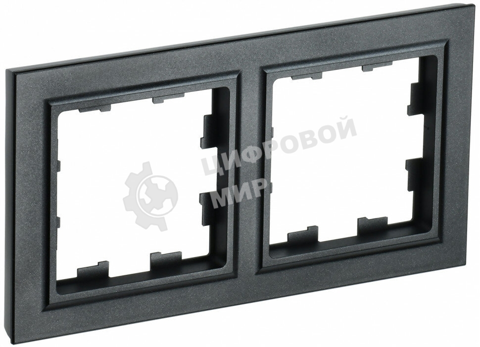 Рамка 2-местная IEK BRITE РУ-2-БрЧ черный