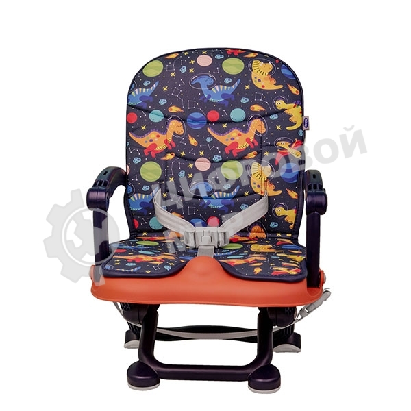 Стульчик для кормления BQ BCH012 Dinos. Стульчик-бустер BQ BCH012. Гипоалергенные безопасные материалы/Съемный чехол из экокожи. Удобный, устойчив к загрязнению и легко моется/Съемная столешница/Безопасность малыша: устойчивая конструкция, нескользящие но