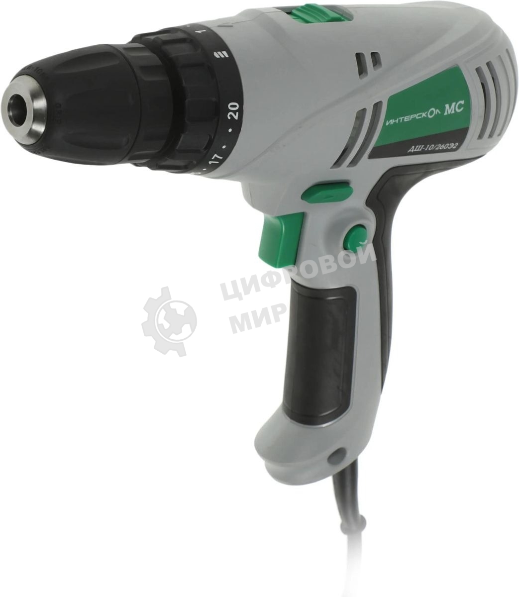 Дрель-шуруповерт сетевой ИНТЕРСКОЛ ДШ-10/260Э2, 260Вт