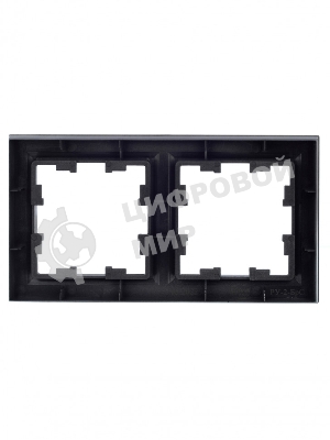 Рамка 2-местная IEK BRITE РУ-2-БрС сталь