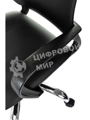 Кресло компьютерное Бюрократ CH-695NSL черный, экокожа, крестов. металл хром