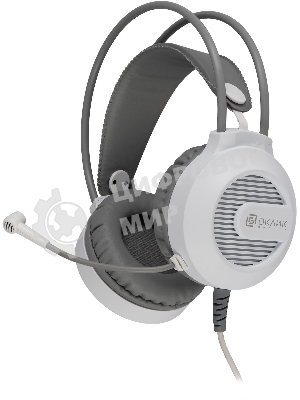 Гарнитура Oklick HS-L300G белый, проводная, 3.5 мм, подсветка