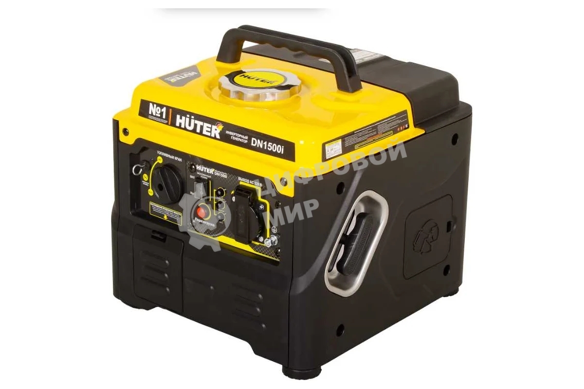 Электрогенератор бензиновый инверторный Huter DN1500i, 1.2 кВт, 73 дБ, 12.8 кг