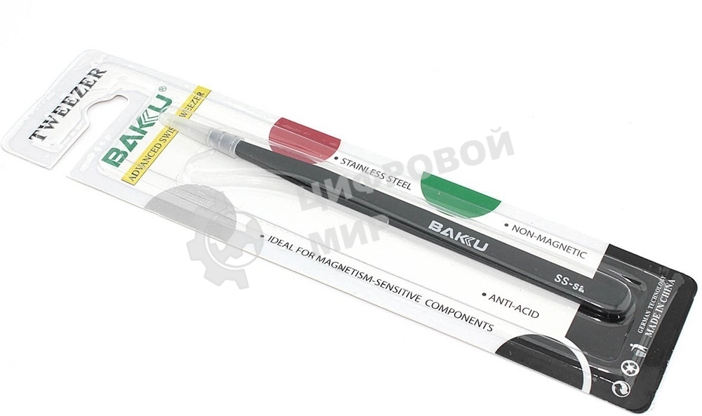 Пинцет BAKU белый Card Series SS-SA