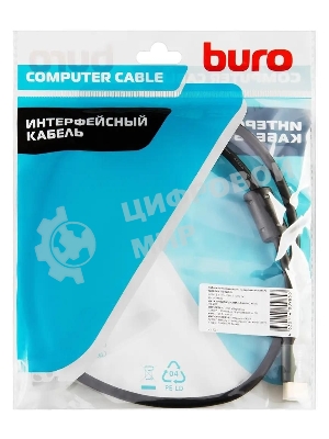 Кабель аудио-видео Buro HDMI (m)/HDMI (m) 1м. феррит.кольца Позолоченные контакты черный (BHP-HDMI-2.1-1G)