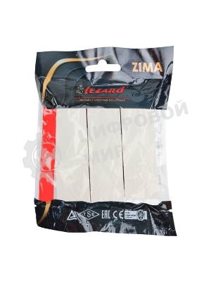 Выключатель 3-кл. LEZARD СП ZIMA IP20 10А безвинт. зажим, слон. кость 704-9088-109QC