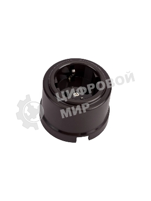 Розетка Bironi B1-101-22 пластик, с заземлением, коричневый