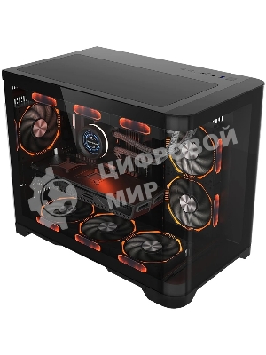Компьютерный корпус 1STPLAYER UVIEW UV6 черный mATX UV6-BK