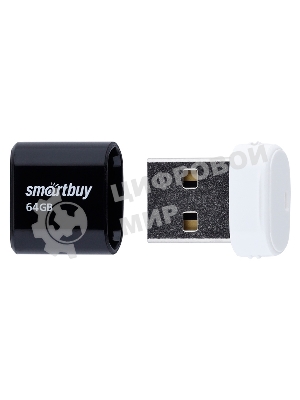 Флешка USB Smartbuy LARA Black (SB64GbLARA-K), 64Gb, USB 2.0, R/W 15/5, черный/белый