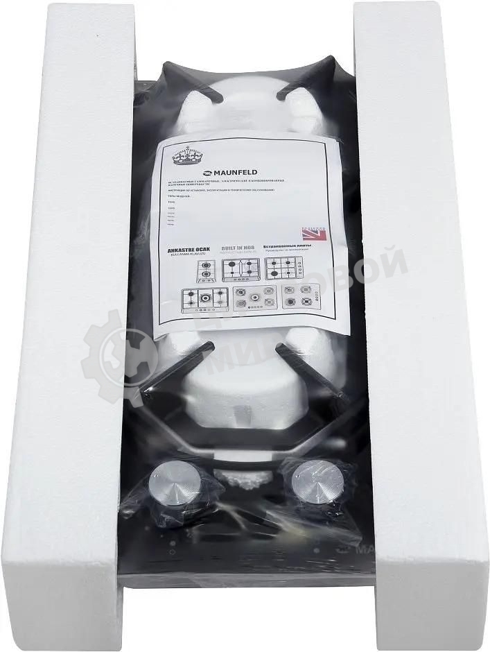 Газовая варочная панель Maunfeld EGHG.32.2CB/G, 2 конфорки, закаленное стекло, черный