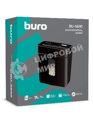 Шредер Buro Home BU-S630 (секр.P-4) фрагменты 6лист. 11лтр. пл.карты