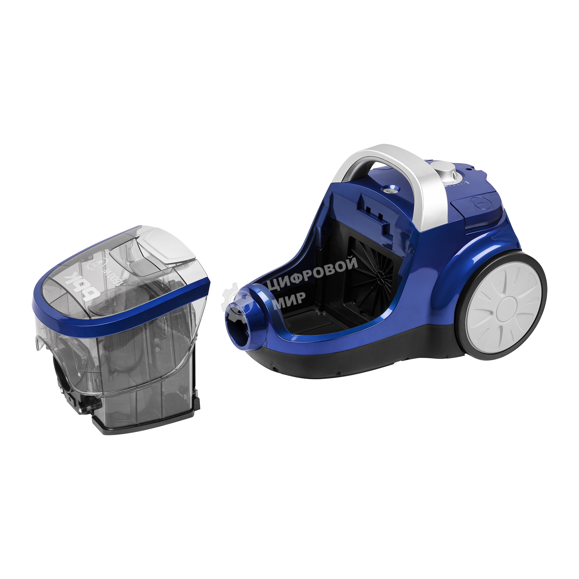 Пылесос BBK BV1509 имперский синий, 300/1600 Вт, уборка сухая, пылесборник контейнер 2 л
