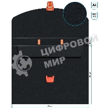 Папка-портфель Бюрократ Black Opal BLPP01OR 1 отделение, A4, пластик, 0.7мм, черный/оранжевый