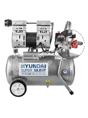 Компрессор поршневой Hyundai HYC 18224LMS безмасляный 180л/мин 24л 1000Вт серебристый