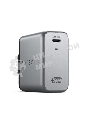 Сетевое зарядное устройство Satechi ST-UC100WSM-EU Charger 100W с технологией GaN Power, серый космос