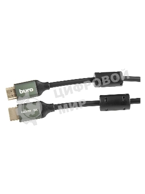 Кабель аудио-видео Buro HDMI (m)/HDMI (m) 1м. феррит.кольца Позолоченные контакты черный (BHP-HDMI-2.1-1G)