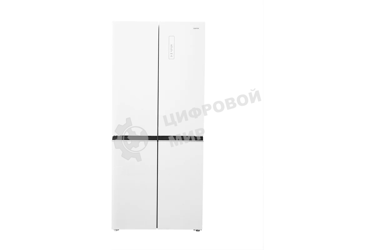 Холодильник Centek CT-1744 NF White Glass белый трехкамерный 267/148л морозилка снизу, No Frost, Side by Side