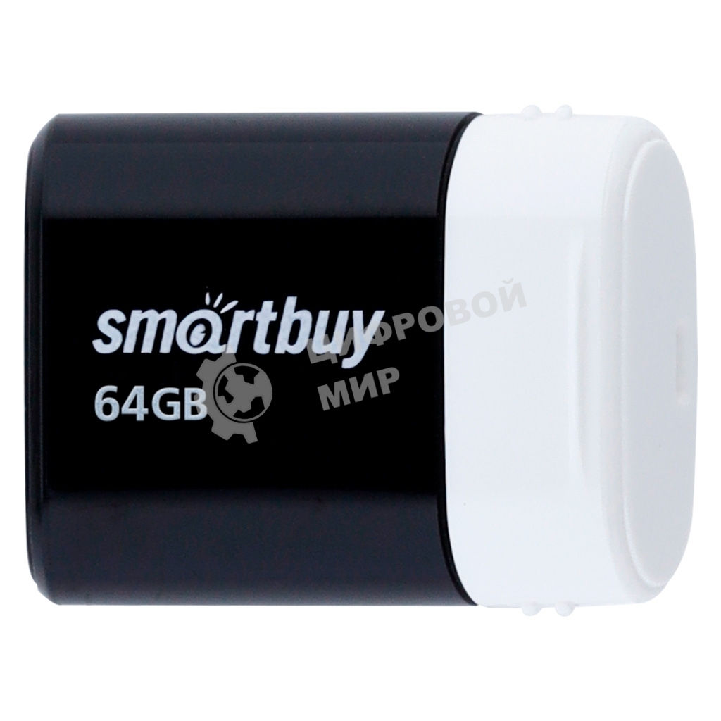 Флешка USB Smartbuy LARA Black (SB64GbLARA-K), 64Gb, USB 2.0, R/W 15/5, черный/белый