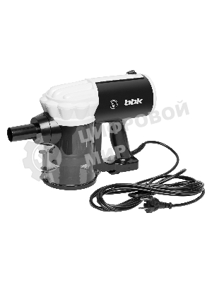 Пылесос вертикальный BBK BV2512 черный/белый, питание от сети, 100 Вт, уборка сухая, пылесборник 0.5 л