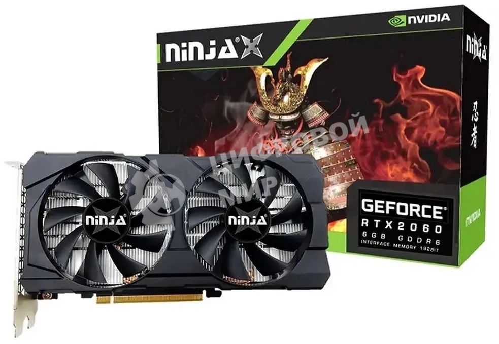 Видеокарта Ninja (Sinotex) Geforce RTX2060 6Gb 192bit GDDR6 DVI HDMI DP PCIE
