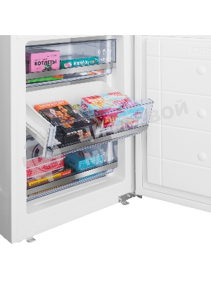 Встраиваемый холодильник Maunfeld MBF193SLFWGR Inverter белый двухкамерный 229/76 л морозилка снизу