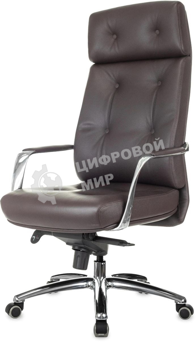 Кресло руководителя Бюрократ DAO/BROWN коричневый, кожа, крестовина алюминий