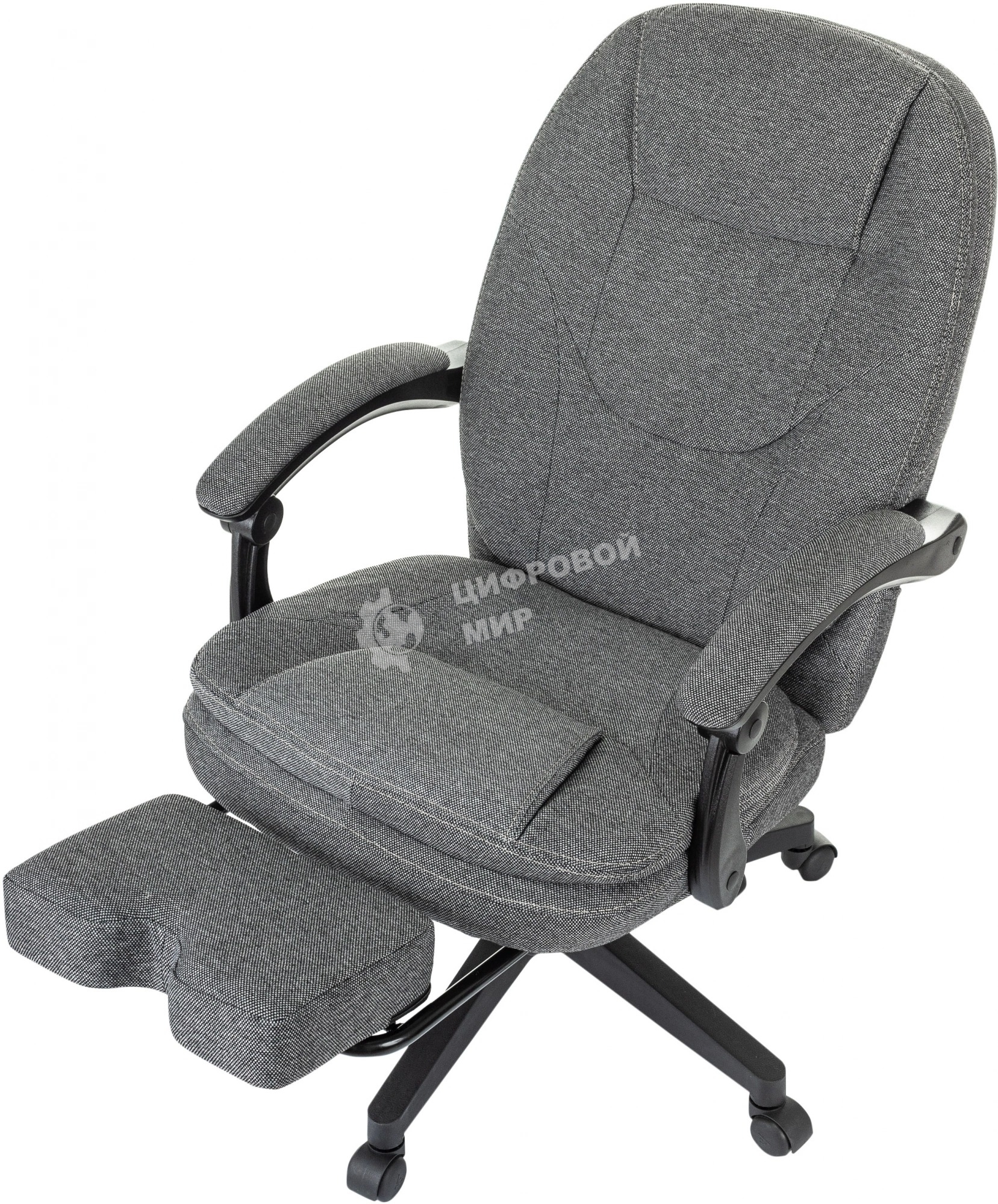 Кресло руководителя Бюрократ CH-868MSG-BF 3C1 серый, крестов. пластик, подст. для ног, пластик черный